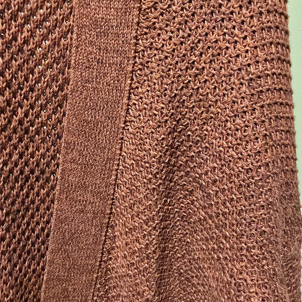 Able Organic Knit Brick Red Full Length Duster Open Cardigan Size Small - Picture 5 of 12